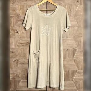 Fresh Produce Womens Tan Casual Dress Size S Scoop Neck